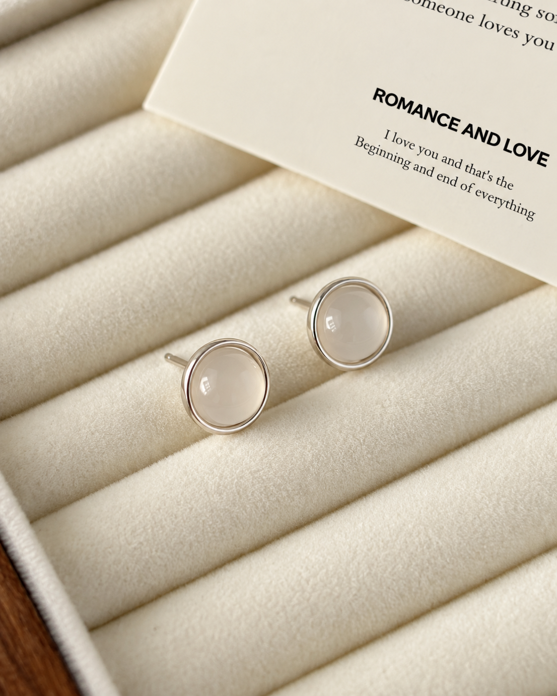 Moonstone minimalist earrings