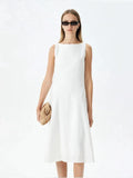 Off-the-shoulder sleeveless A-line maxi dress